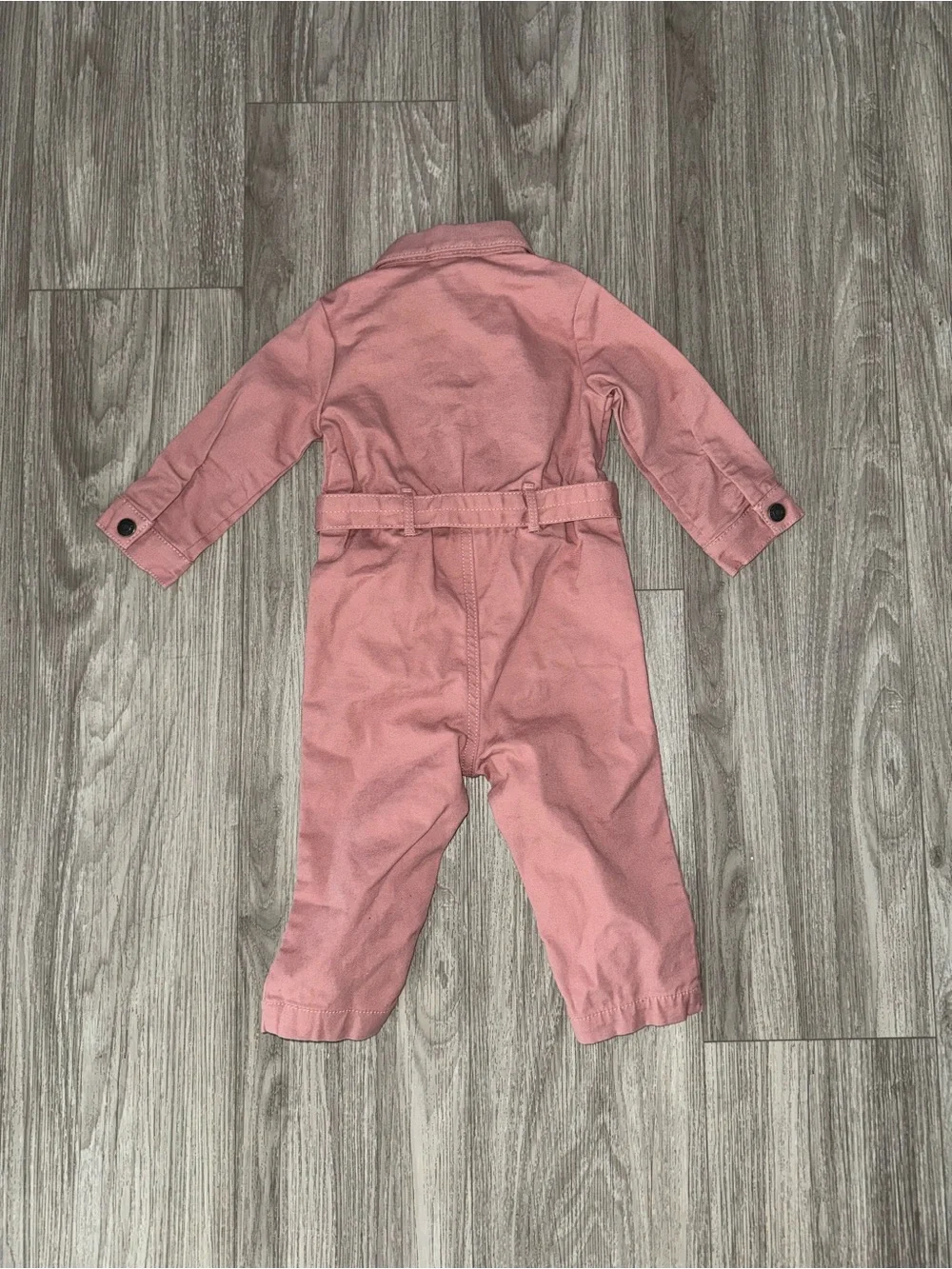 Carter's Dusty Pink Button-Front Jumpsuit with Tie Belt
